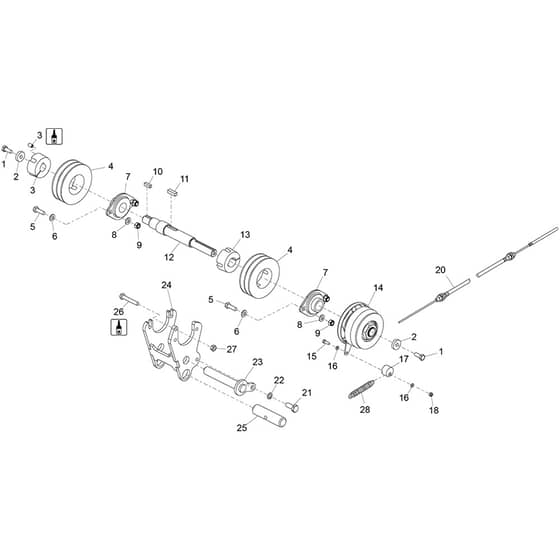 Belle TDX 650 Twin Drum Roller - Layshaft Assembly