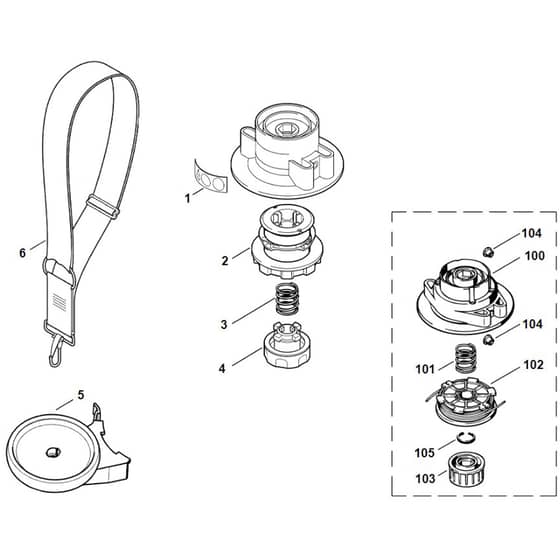Viking TE700 - Trimmer Head - Parts Diagram