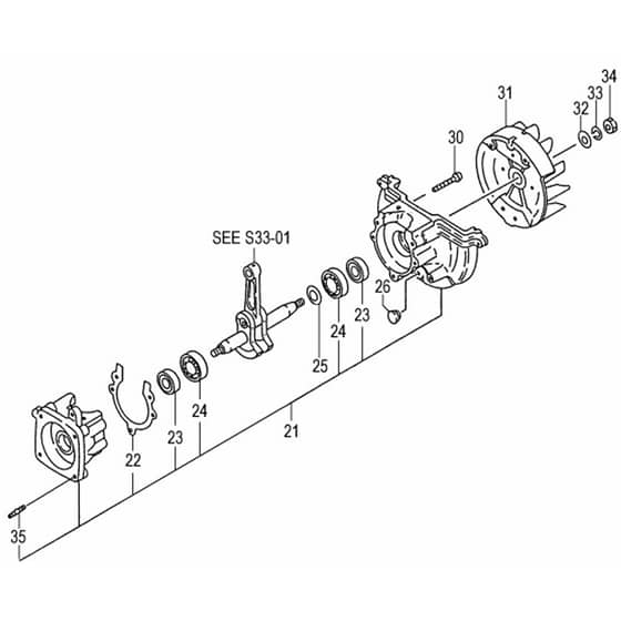 Tanaka TED-250LS - DLS - Crankcase