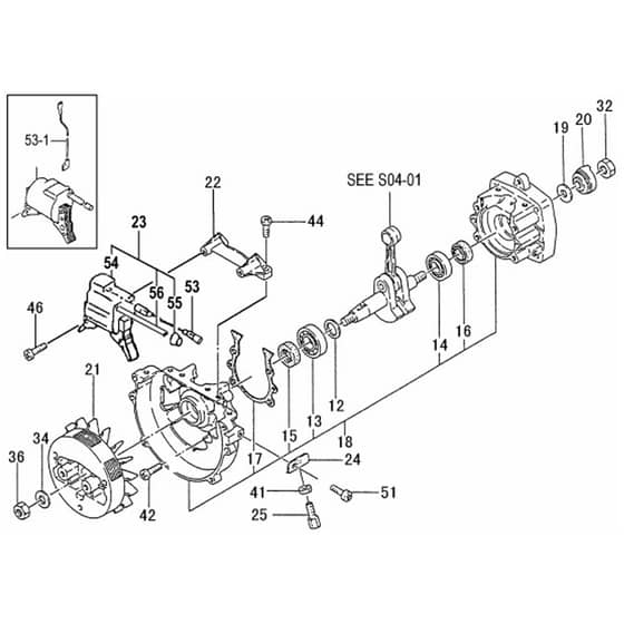 Tanaka TED-262R - Crankcase