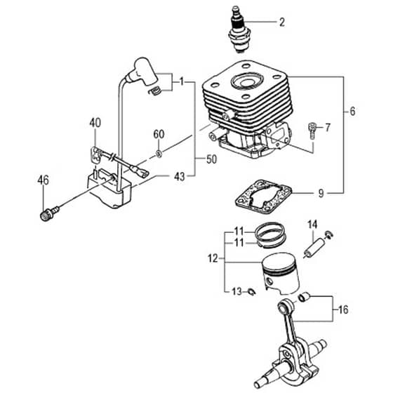 Tanaka TED-270PFRS - Cylinder Piston Crankshaft