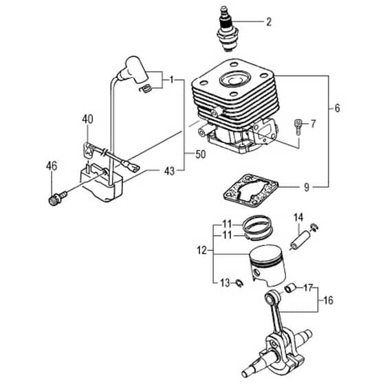 Tanaka TED-270RS - Cylinder Piston Crankshaft