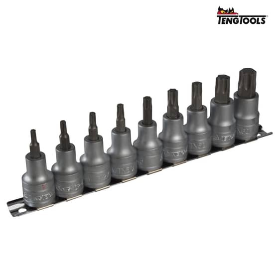 Teng M1213TX Socket Clip Rail Set of 9 Internal Torx 1/2in Drive