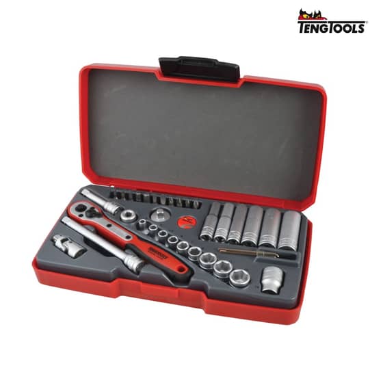 Teng T1436 Socket Set of 36 Metric 1/4in Drive - T1436