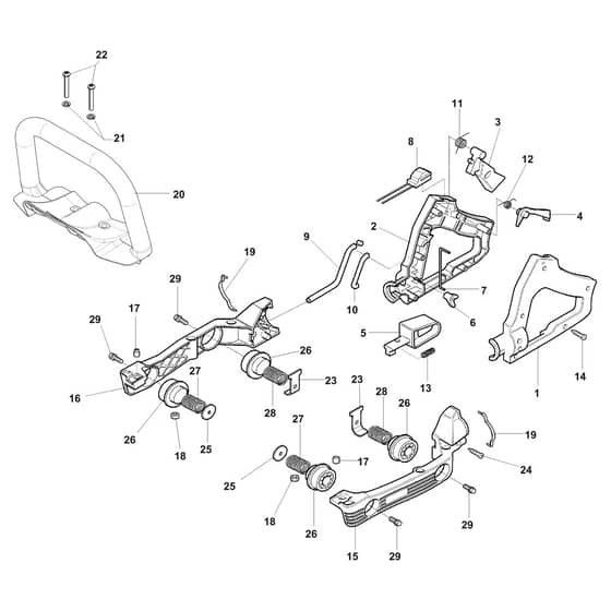 TG 2460 P -  - Efco Hedge Trimmer Handle Diagram