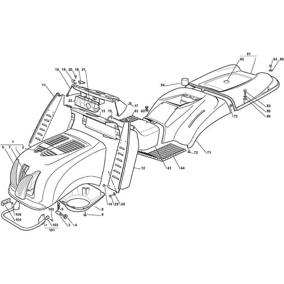 TH 22 122 H - 2010 - 2T1310259/GR - Mountfield Ride On Mower Body Diagram
