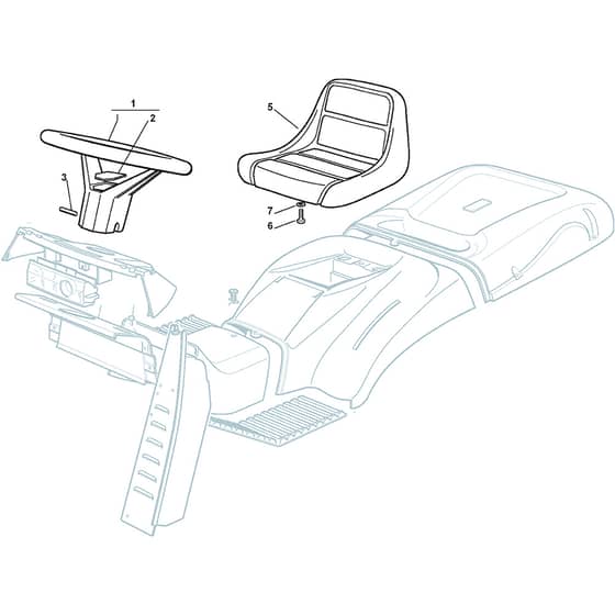 TH 22 122 H - 2010 - 2T1310259/GR - Mountfield Ride On Mower Seat and Steering Wheel Diagram