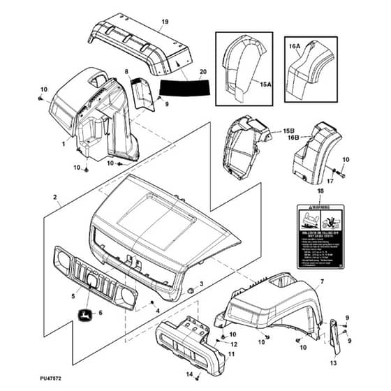 John Deere TH - PC9463 - Hood - ST486553