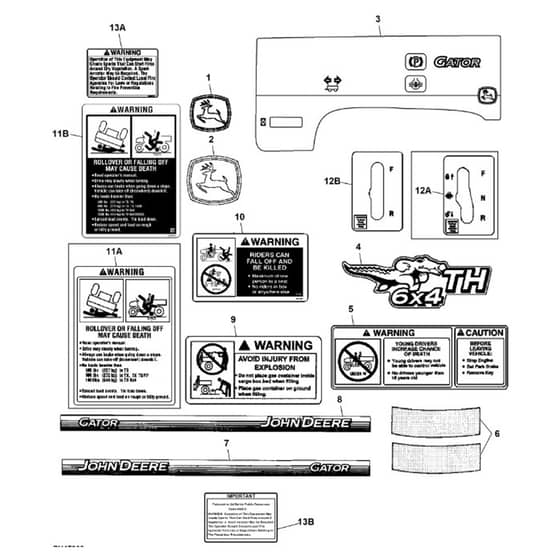 John Deere TH - PC9463 - Labels ( - 050000) - ST486575