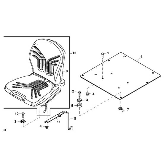 John Deere TH - PC9602 - Seat Platform - ST559945