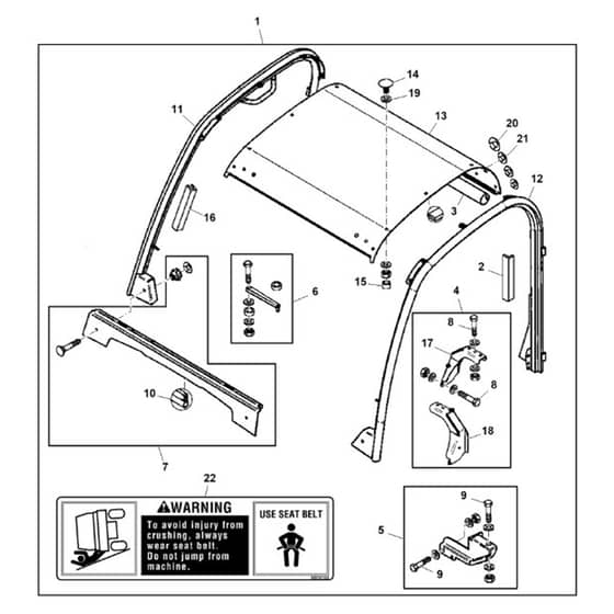 John Deere TH - PC9602 - Cab Frame - ST858836
