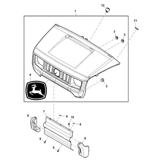 John Deere TH - PC9602 - Hood (160001 - ) - ST998839