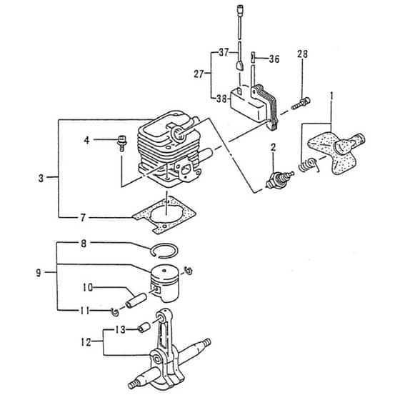 Tanaka THT-1800L-S - Cylinder Piston Crank Shaft