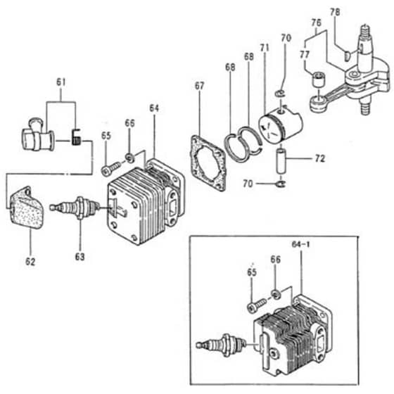 Tanaka THT-262 - Cylinder Piston Crank Shaft