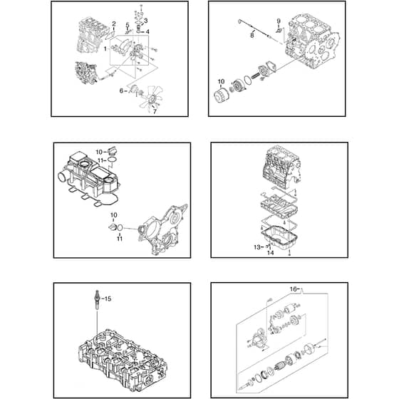 TITAN 740 D - 2013-2019 - 13-7460-11 - Stiga Front Mower Engine Parts 01 Diagram