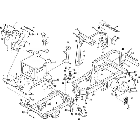 TITAN 740 D - 2013-2019 - 13-7460-11 - Stiga Front Mower Frame Diagram