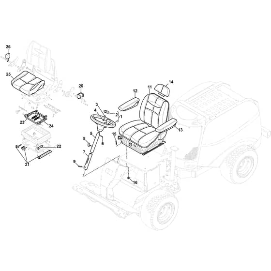 TITAN 740 D - 2013-2019 - 13-7460-11 - Stiga Front Mower Seat Diagram