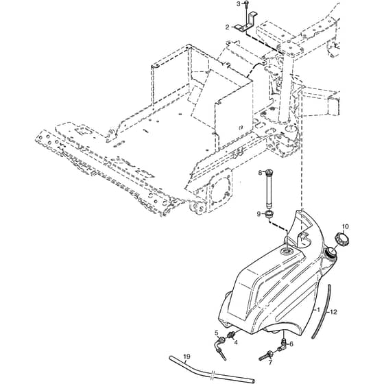 TITAN 740 DC - 2013-2014 - 13-7461-11 - Stiga Front Mower Fuel Tank Diagram