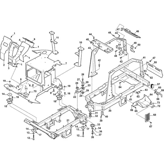 TITAN 740 DCR - 2013-2019 - 13-7462-11 - Stiga Front Mower Frame Diagram