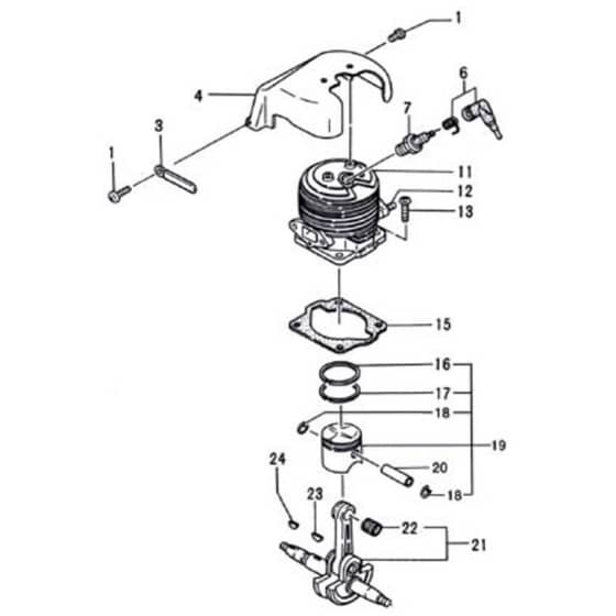 Tanaka TLE-550-9533 - Cylinder Piston Crankshaft