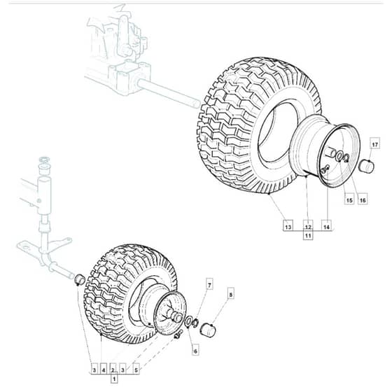 TM 15 36 - 2010 - 2T0320433/M10 - Mountfield Ride On Mower Wheels Diagram