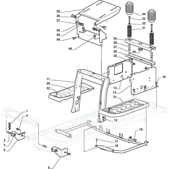 TM 19 43 H - 2010 - 2T1220333/MF0 - Mountfield Ride On Mower Frame Diagram