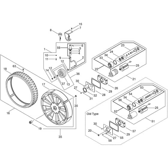 Echo TM-2050 Wheel, Motor and Gear box