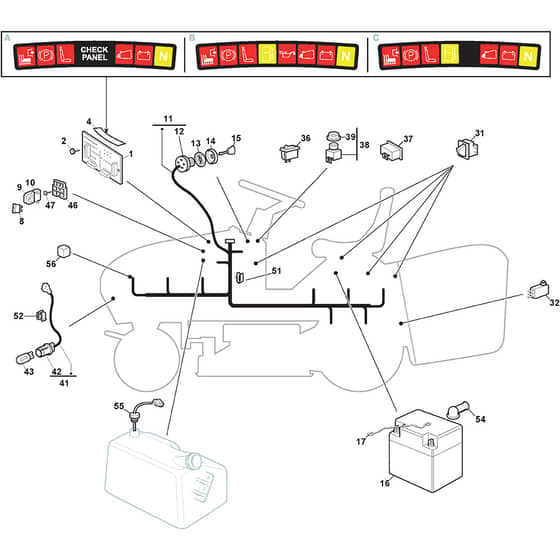 TM 20 40 H - 2010 - 2T0970233/M10 - Mountfield Ride On Mower Electric Equipment Diagram