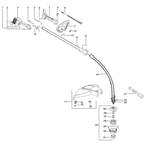 McCulloch TM 281 Plus - 2009-04 - Shaft & Handle (4) Parts Diagram