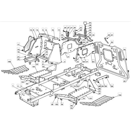 TM 35 - 2009 - 2T2232433/BM9 - Mountfield Ride On Mower Chassis Diagram
