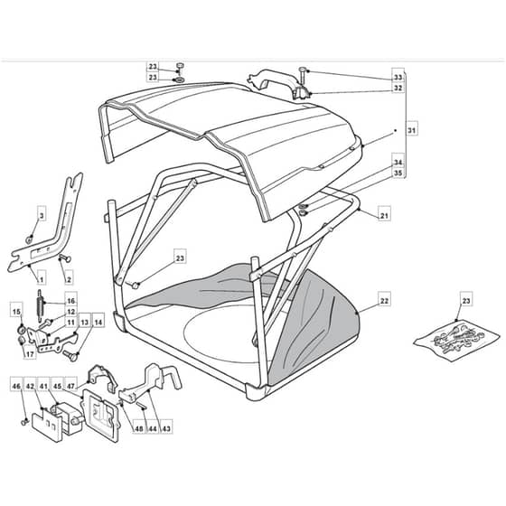 TM 35 - 2009 - 2T2232433/BM9 - Mountfield Ride On Mower Grasscatcher Diagram