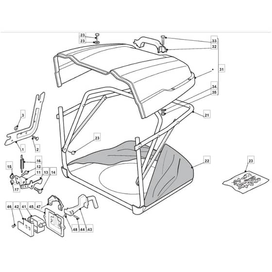 TM 35 - 2009 - 2T2234433/09 - Mountfield Ride On Mower Grasscatcher Diagram
