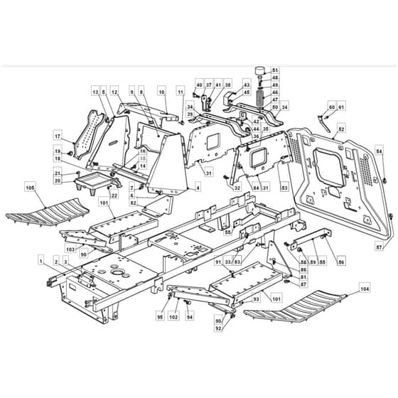 TM 35 H - 2009 - 2T2644433/09 - Mountfield Ride On Mower Chassis Diagram