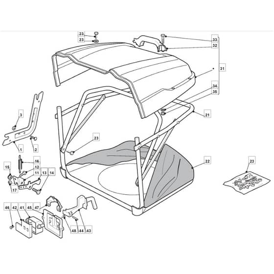 TM 35 H - 2009 - 2T2644433/09 - Mountfield Ride On Mower Grasscatcher Diagram