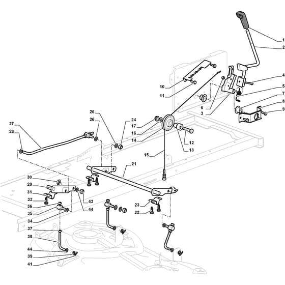 TM 38 - 2009 - 2T3244433/09 - Mountfield Ride On Mower Cutting plate lifting Diagram