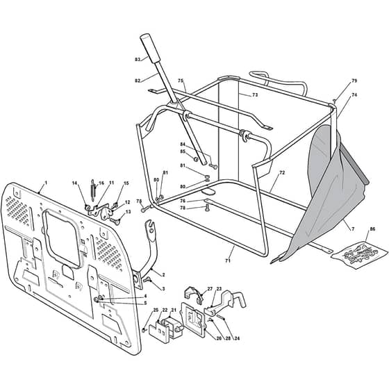 TM 40 H - 2009 - 2T5662433/09 - Mountfield Ride On Mower Grasscatcher Diagram