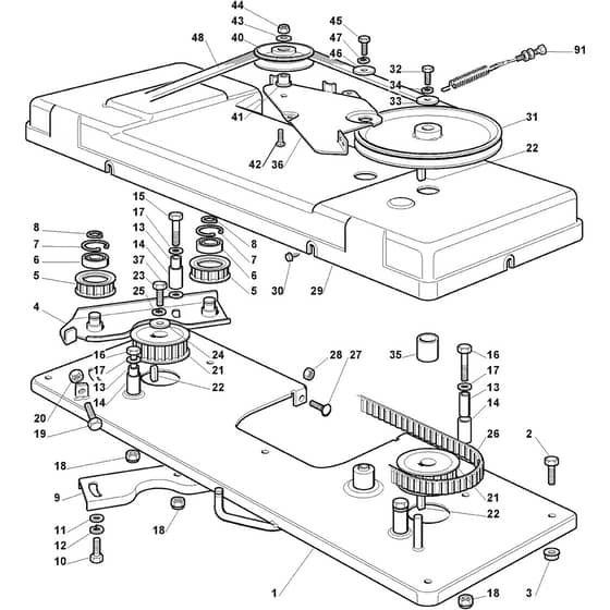 TM 40 H - 2009 - 2T6562433/MTF - Mountfield Ride On Mower Engagement Diagram