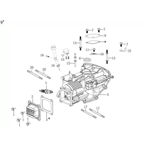 TN 3400 K (K655 HF) -  - Efco Transporter Crankcase Diagram