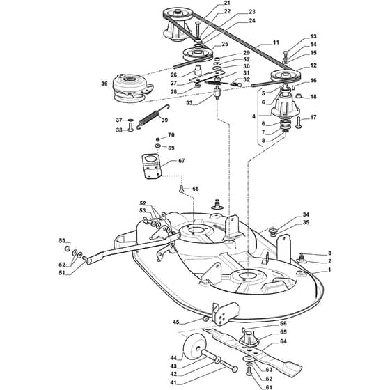 TORNADO 2098 - 2019-2021 - 2T0510481/ST2 - Stiga Ride On Mower Cutting Plate Diagram