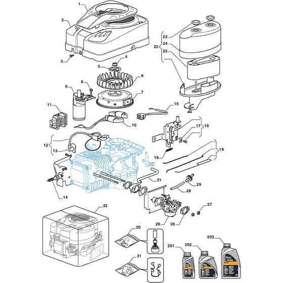 TORNADO 2098 H - 2016-2018 - 2T0630481/16 - Stiga Ride On Mower Engine ST. TRE0801 Diagram