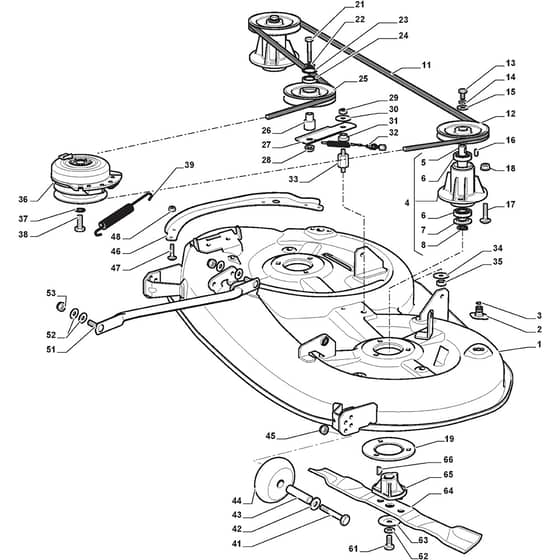 TORNADO 3108 H - 2015-2018 - 2T1230281/15 - Stiga Ride On Mower Cutting Plate Diagram