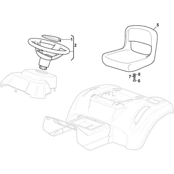 TORNADO 3108 H - 2019 - 2T1240281/ST1 - Stiga Ride On Mower Seat Diagram