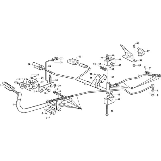TORNADO 4108 H - 2017-2020 - 2T1810481/17 - Stiga Ride On Mower Brake and Gearbox Controls Diagram