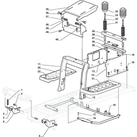 TORNADO 4108 HWK AP - 2018-2021 - 2T1220681/AP18 - Stiga Ride On Mower Frame Diagram