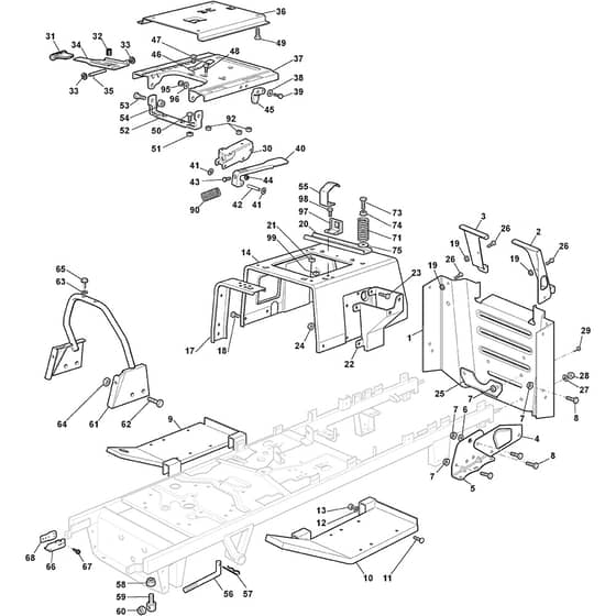 TORNADO 6108 HW - 2017-2019 - 2T1800681/17 - Stiga Ride On Mower Frame Diagram