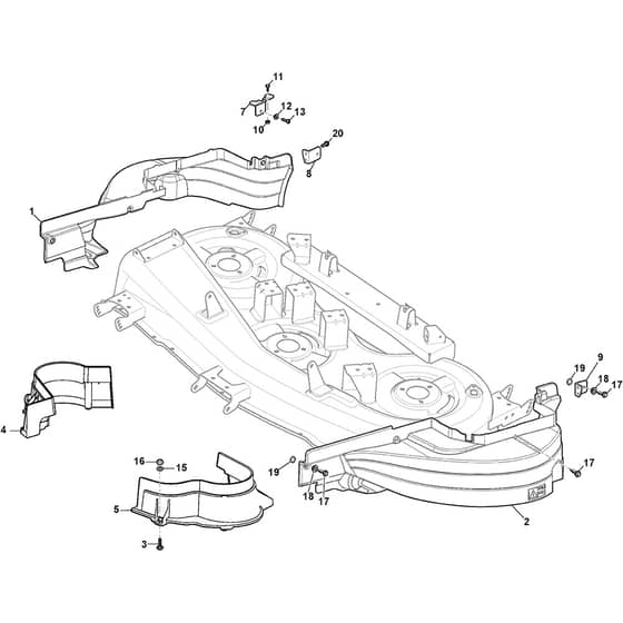 TORNADO 6121 HW - 2020 - 2T1945481/ST1 - Stiga Ride On Mower Guards Diagram