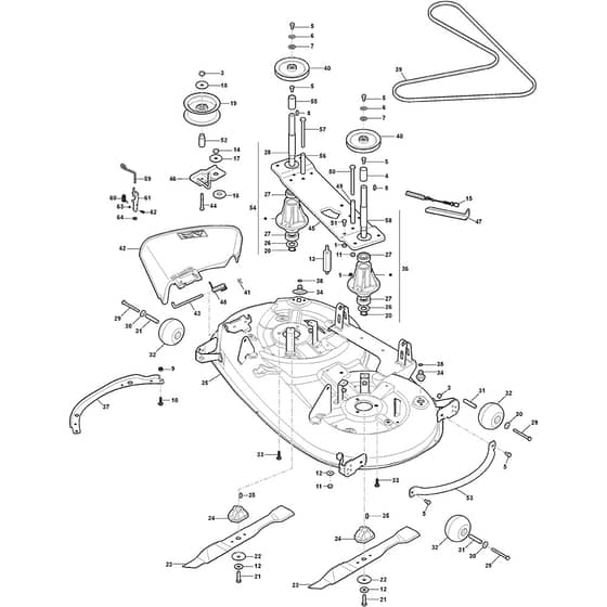 TORNADO 7108 HWSY - 2020-2022 - 2T1845381/ST1 - Stiga Ride On Mower Cutting Plate Diagram