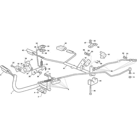 TORNADO 7108 W - 2025 - 2T1850481/ST1 - Stiga Ride On Mower Brake and Gearbox Controls Diagram