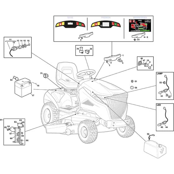 TORNADO 7108 W Special - 2024-2025 - 2T1835381/ST1 - Stiga Ride On Mower Electric Parts Diagram