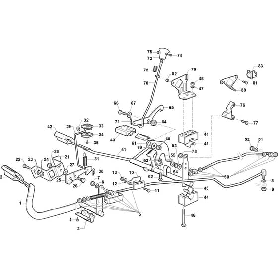 TORNADO 7121 HWSY - 2020-2021 - 2T1945381/ST1 - Stiga Ride On Mower Brake and Gearbox Controls Diagram